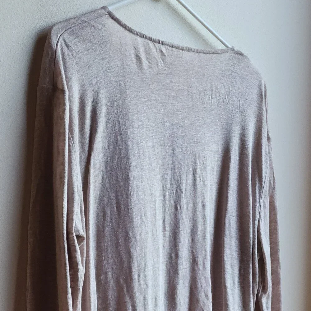 NWT H&M Natural 100% Linen V-Neck Tie-Front Jersey Size XL
